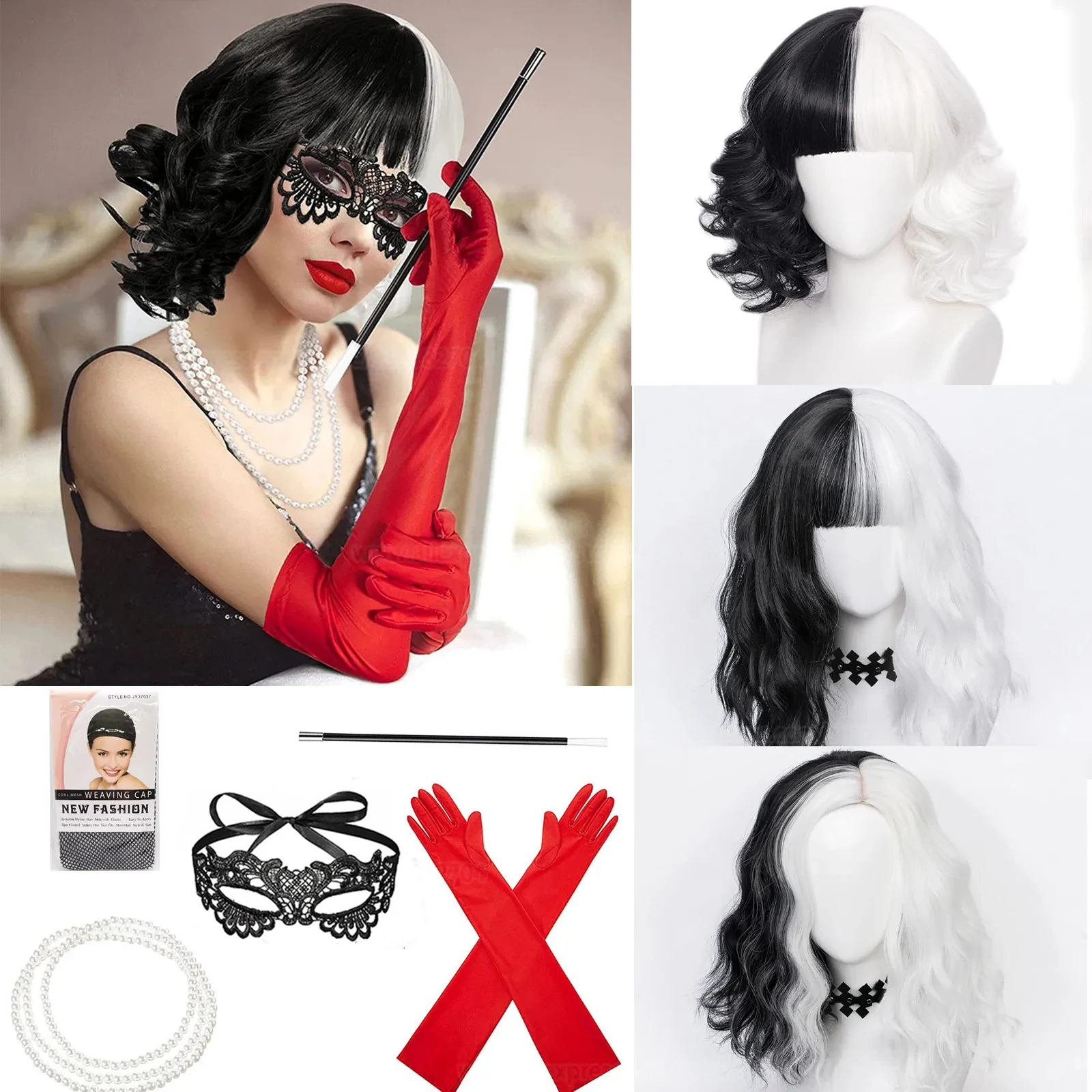 Perruque de cosplay Cruella de - Heat Resistant Glove avis et prix