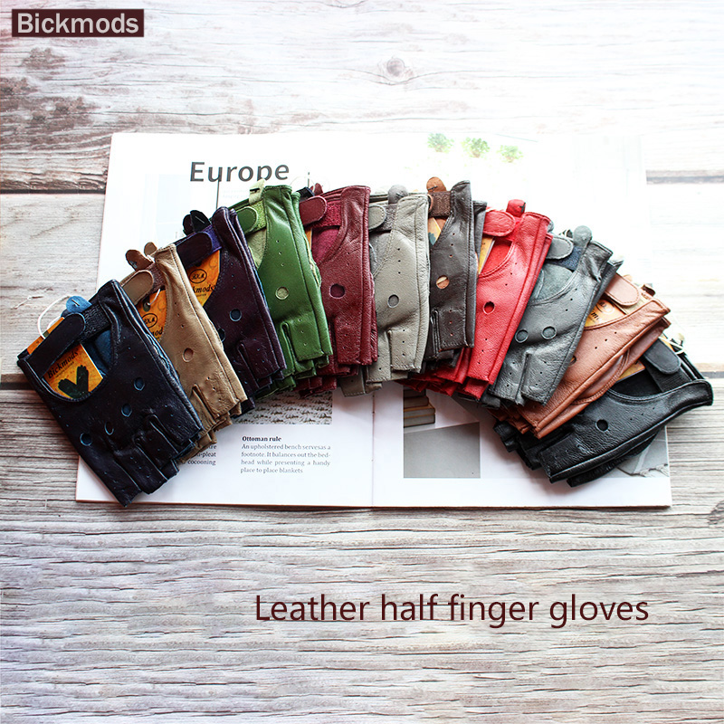 Gants en cuir demi-doigt en pe - Leather Driving Glove avis et prix