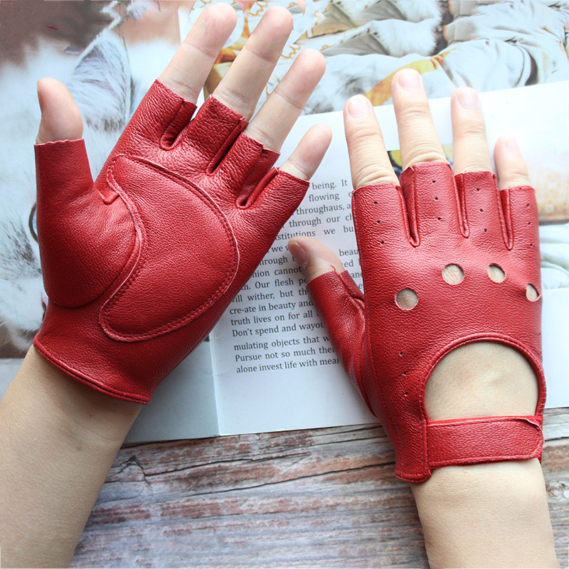Gants en cuir demi-doigt en pe - Leather Driving Glove avis et prix
